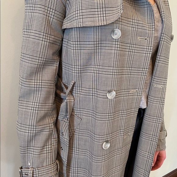 Micheal Kors Glen Plaid Trench Coat MU92J04BSM BNWT - Picture 6 of 10